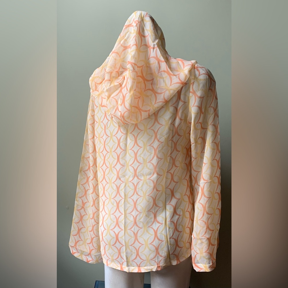 Made in England Chic Sheer Silk Hooded Blouse